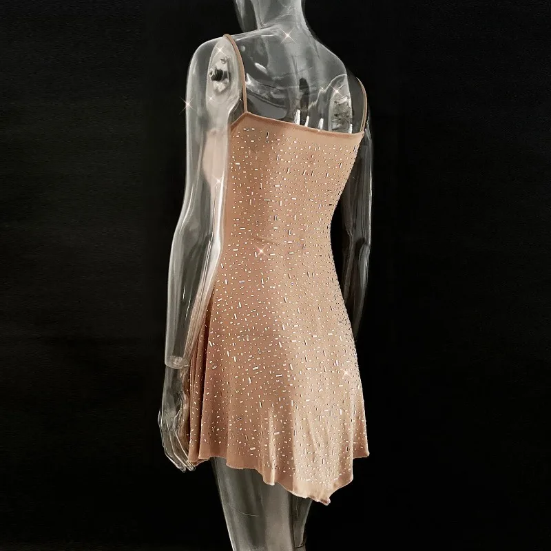 Sexy ver através de lantejoulas festa mini vestidos brilho bodycon vestidos curtos glitter diamante aniversário noite clube roupas femininas