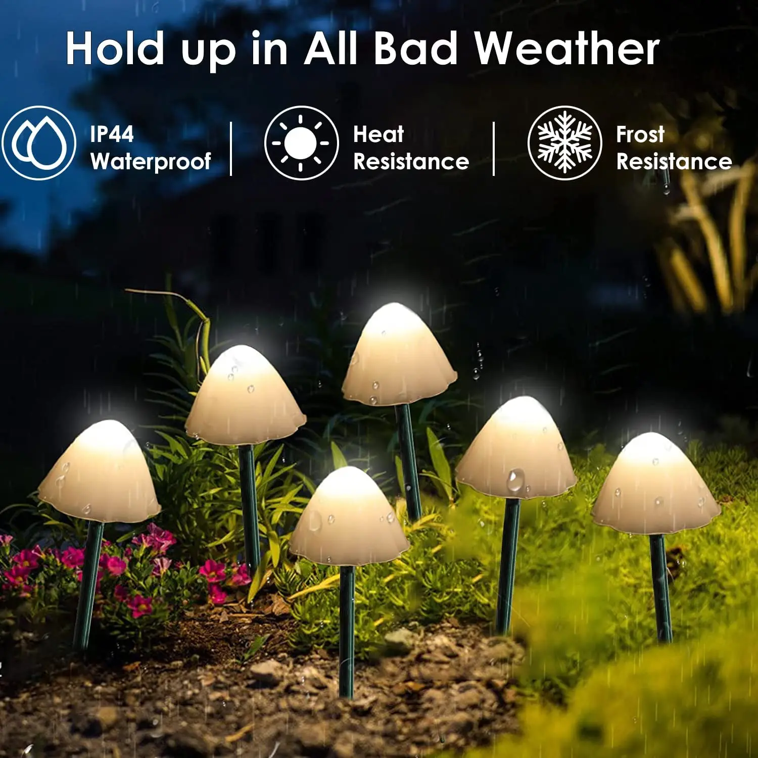 Led Solar Mushroom Lights Street Lights Outdoor Waterproof Lawn Decorative Lights Patio Garden Christmas Holiday Decoration
