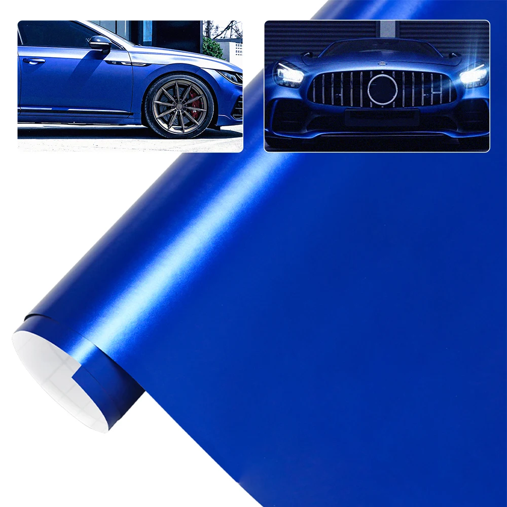 

Matte Satin Deep Blue Wrap Car Vinyl Decal Plating Films Truck Body Wrapping Sticker Auto Accessories Modification DIY Decor