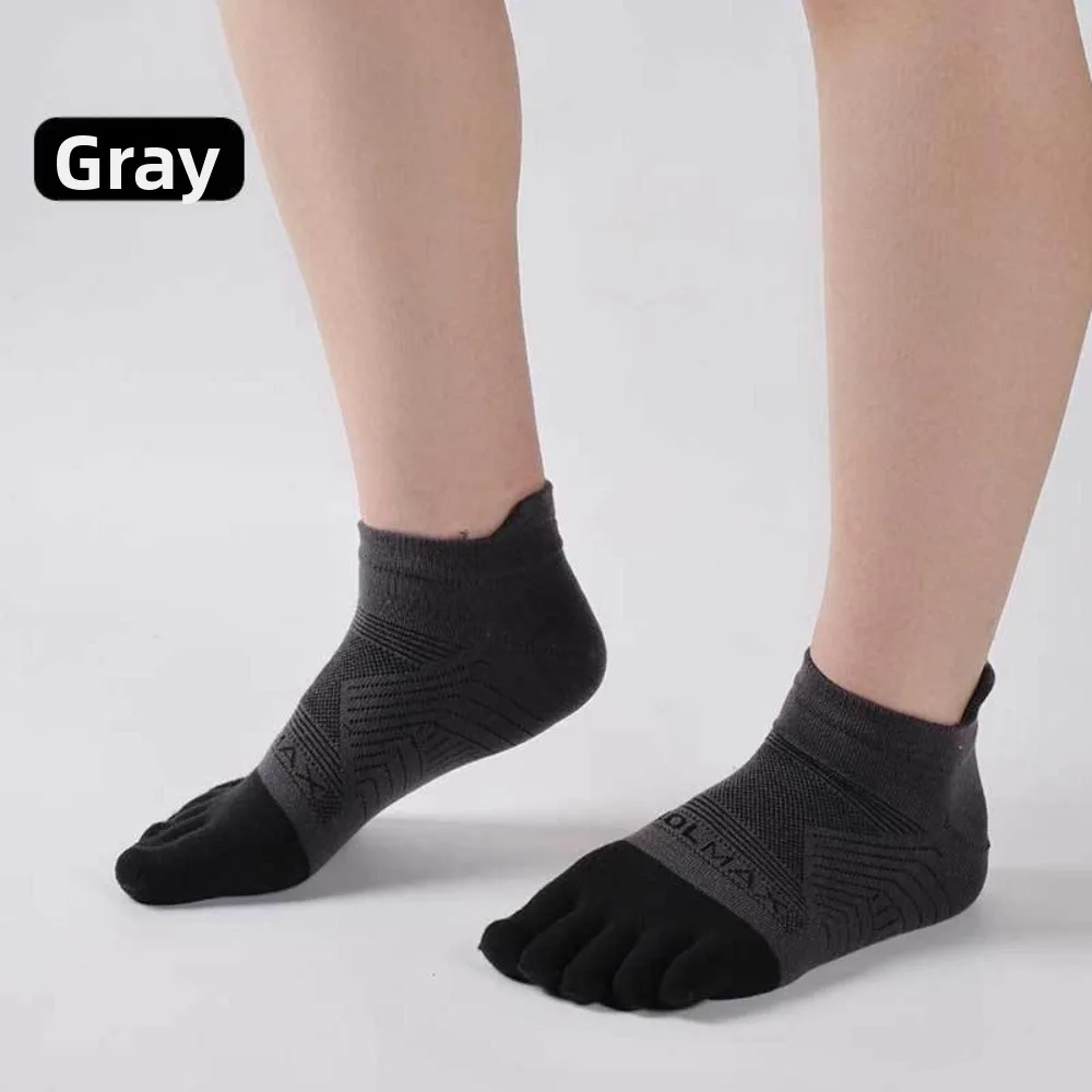 Breathable Five Finger Socks Sweat-Absorbent Shaping Design Ankle Socks With Toes Anti Friction No Show Socks For Athletes