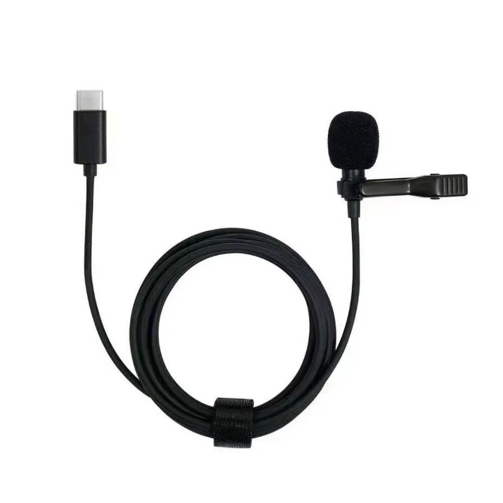 Usb Cable Clip On Microphone Computer Recording 3.5mm Microphone Type C Mini Portable For Tiktok Live Broadcast Noise Reduction