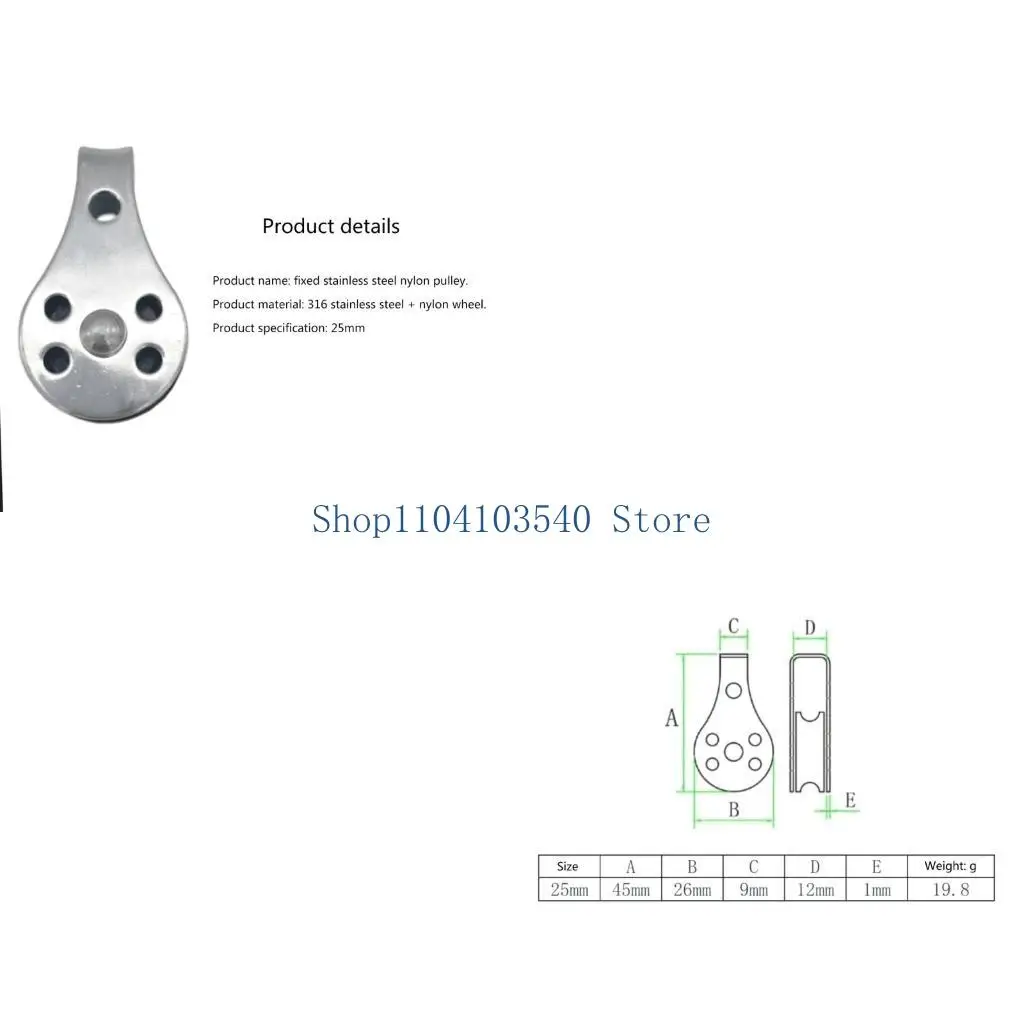 02DC 2x Stainless Steel Pulley Single Wheel Load Bearing Swivel Lifting Rope Pulley Strong Load Bearing Ability Lifting Rope
