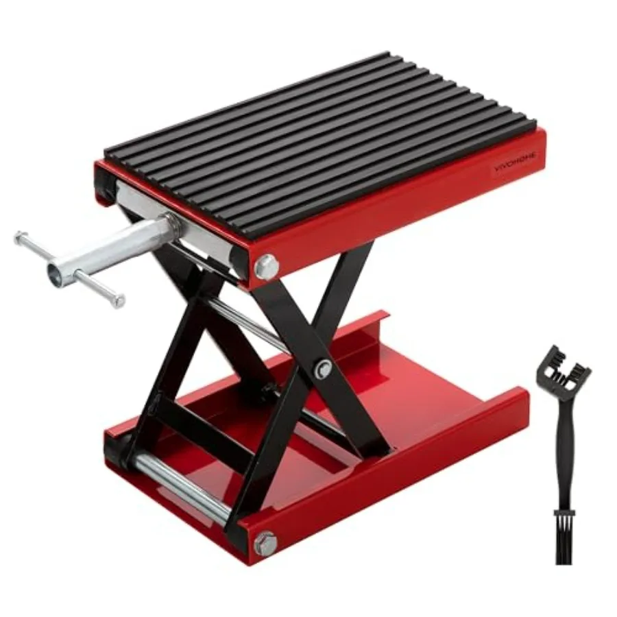 

Motorcycle Lift Scissor Jack 1200LBS Steel Wide Deck Upgraded Rubber Pad Hoist Crank Center Stand for Motorcycles ATVs Dirt Bik