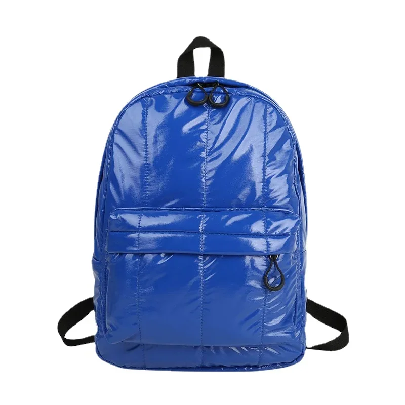 Student Casual Space Cotton Bag Unisex Space Down Glossy Backpack Waterproof Soild Color Bags for Women Men