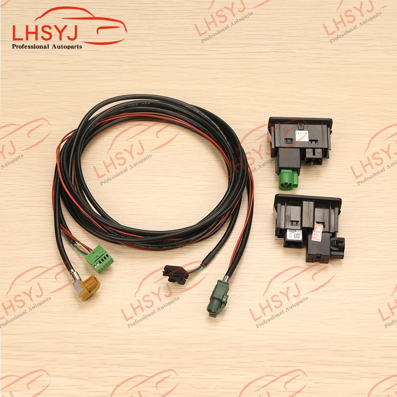 LHSYJ MIB2 USB Carplay Media AUX Socket Switch Install Plug Button Harness for VW Volkswagen Golf MK7 5QD036726E 5G0035222E