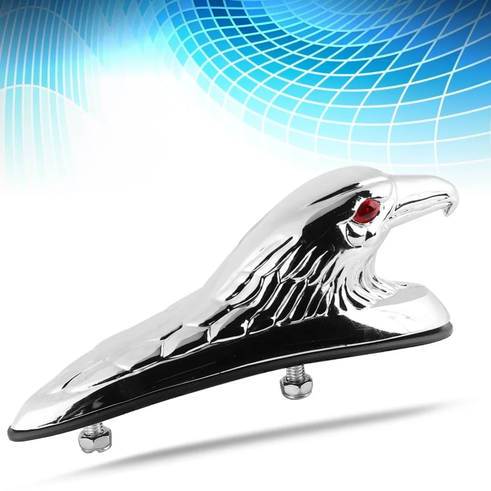 Durable 6mm Bolts Size Eagle Head Ornament Front Bonnet Mount Chrome Finish Motorcycle Mudguard Statue Front Decor Front Mount