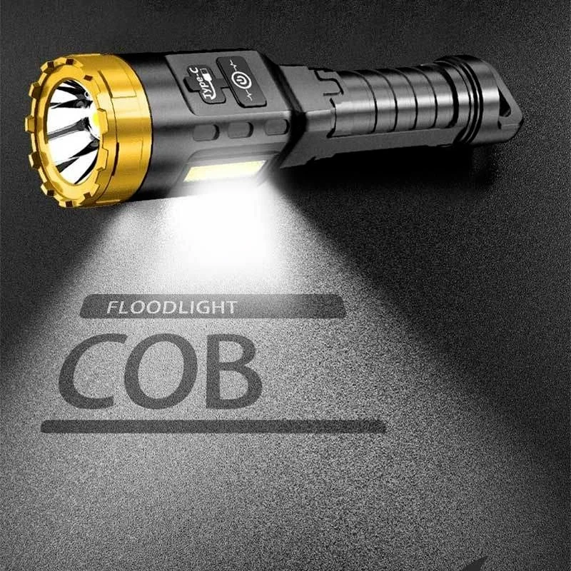 High power led flashlights USB Rechargeable Flashlight Self Defense Waterproof Torch For Outdoor Camping Fishing Hiking Hunting