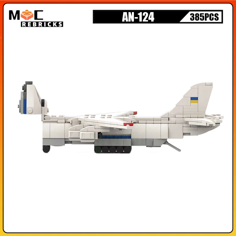 Military Freight Aircraft AN-124 Strategic Transport Fighter Building Blocks Assembly Airplane Model Kid's DIY Bricks Toys Gifts