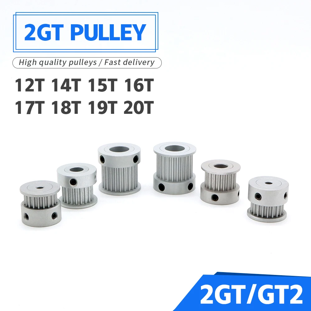 2GT Timing Pulley GT2 12T 14T 15T 16T 17T 18T 20T 24T 2M GT2 Pulley 2GT Belt Width 6mm 10mm 15mm 12teeth 14teeth 16teeth 20teeth