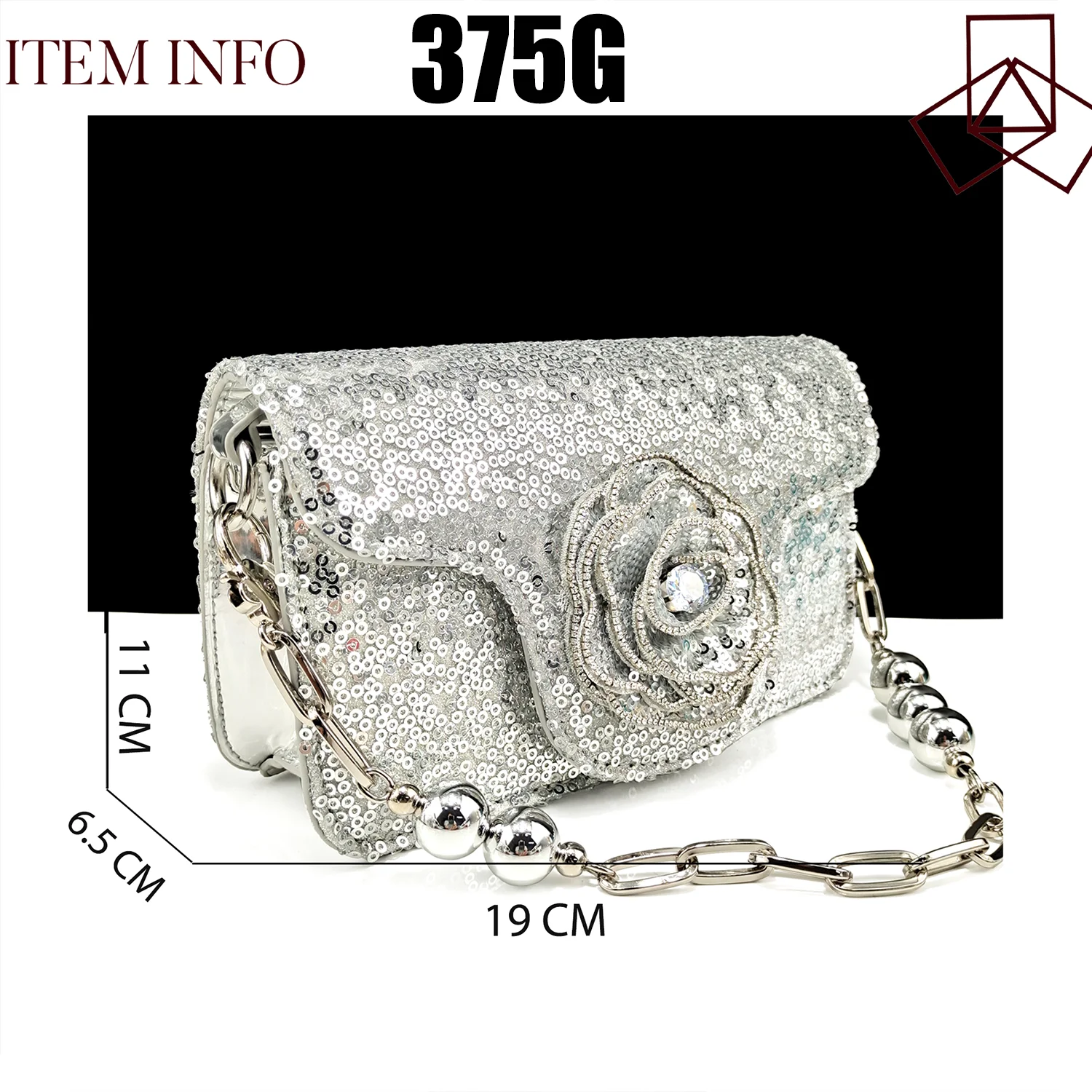 2026 Italian-Inspired Silver Rhinestone Pointed Toe High Heels & Matching Handbag Set – Elegant Wedding Party Shoes for Women
