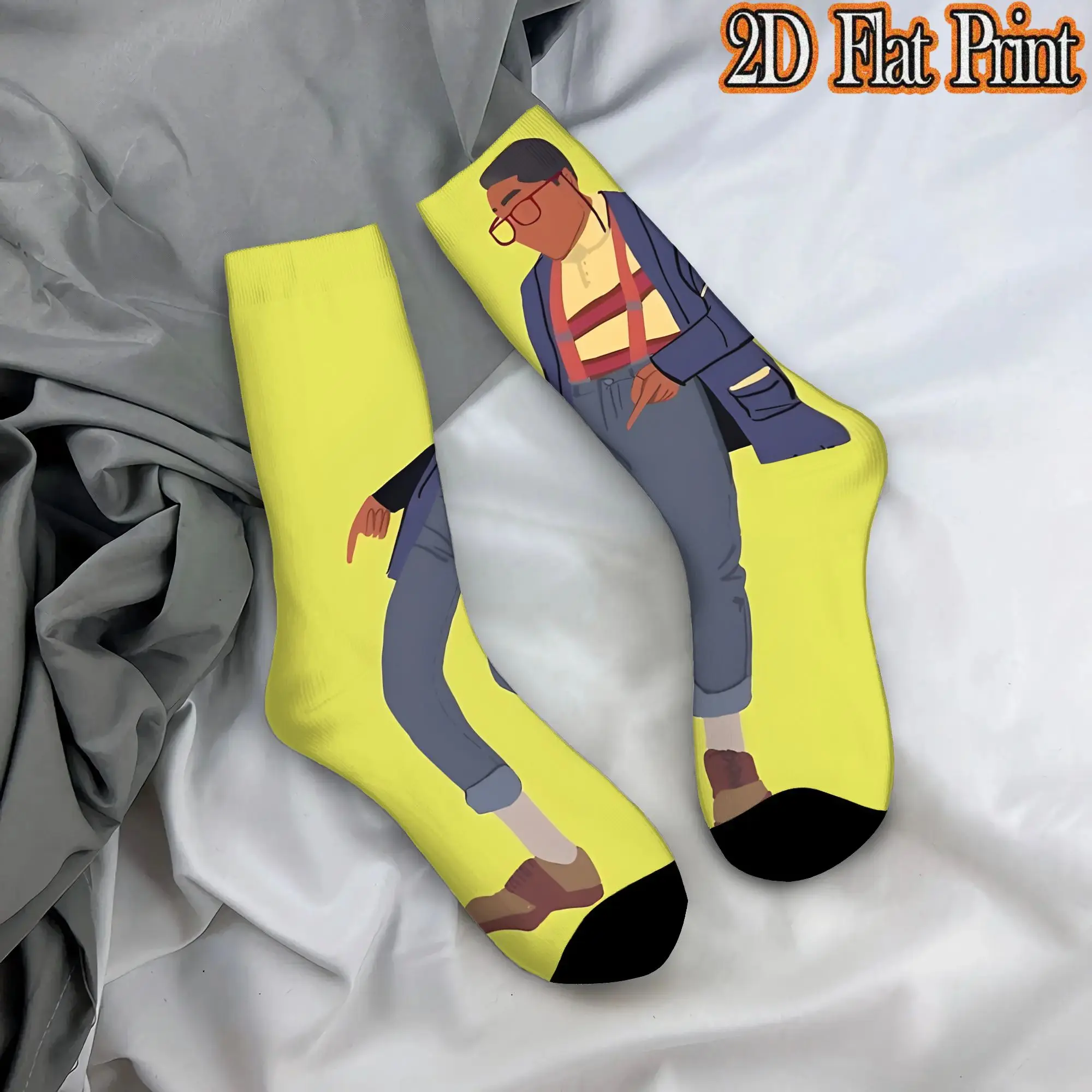 Fashion Retro Steve Urkel Family Matter Men's  CompressionSock Unisex Family Matter Funny Mid-Calf Socks