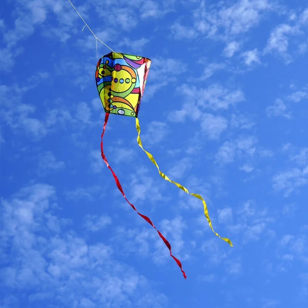 Nuevo cometa parafoil de arcoíris Easy Fly con línea de cometa, cometa de bolsillo Ripstop de poliéster, cometa voladora de cola larga, juguetes para exteriores