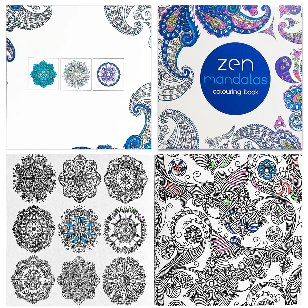 "Libro para colorear de Zen Mandalas: diseños intrincados de Paisley y Mandala, libro para colorear de relajación para adultos para atención plena y creatividad