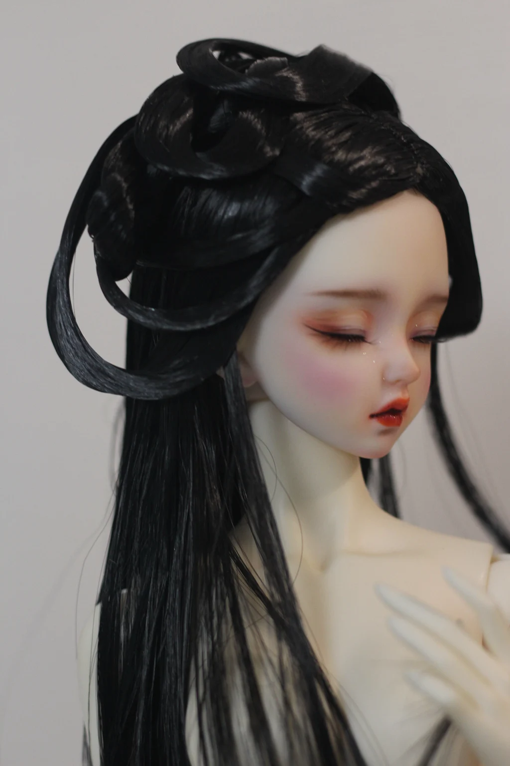 고대 코스튬 Hanfu 레트로 헤어 스타일 머리 요정 가발, 체중계 BJD 가발, MSD SD13 큰 소녀 SSDF 인형 액세서리 A1437, 1/4, 1/3