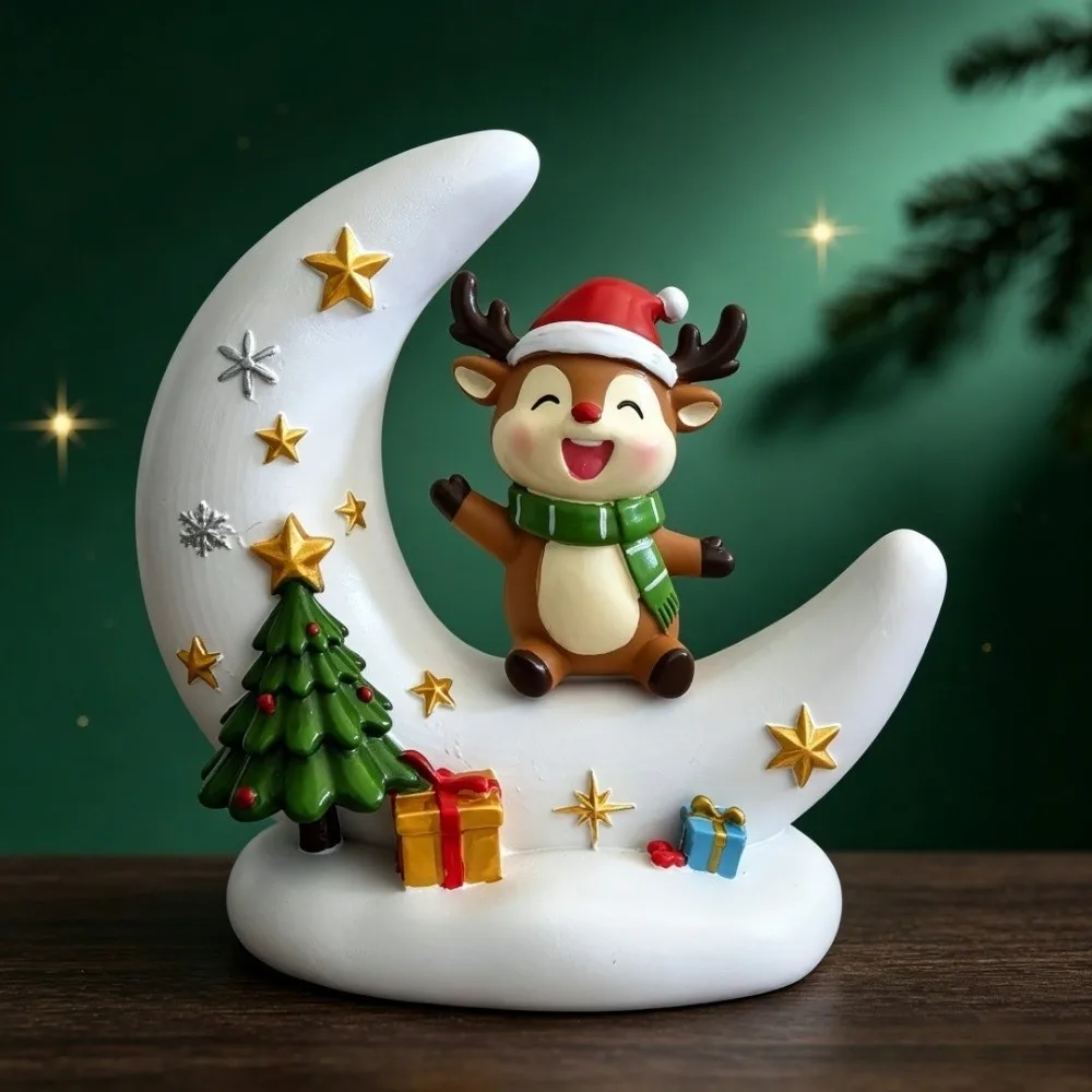 Snowman Christmas Night Light Reindeer Home Decor Santa Claus Table Lamp Moon Shape Xmas Atmosphere Ornaments Christmas