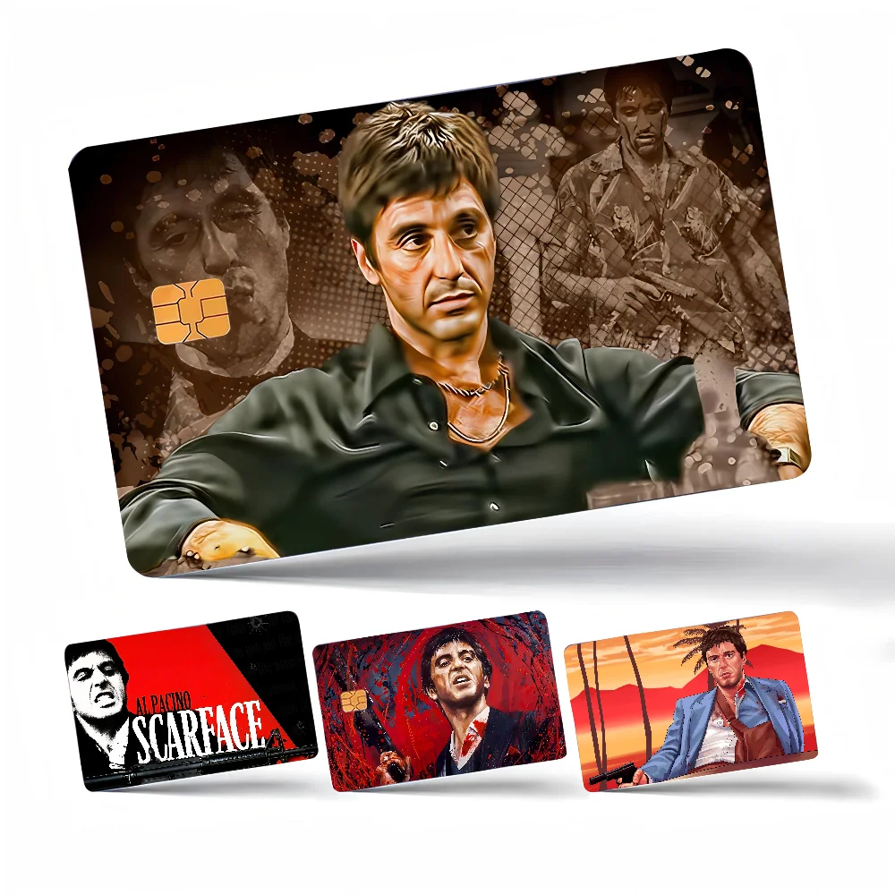 S-Scarface 1983 película Al P-Pacino varias tarjetas de crédito bancarias de Anime pegatinas de pase de autobús decoración fresca colección impermeable