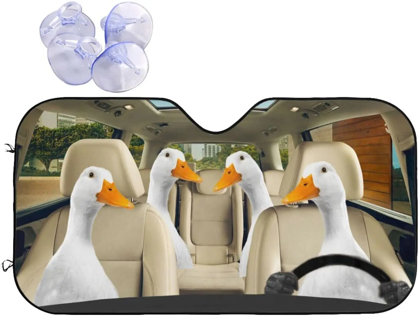 

PURKCUYERT Car Windshield Sun Shade Duck Driving Car Sunshade for Car Truck SUV,Blocks UV Rays Keep Vehicle Cool Folding Auto Su