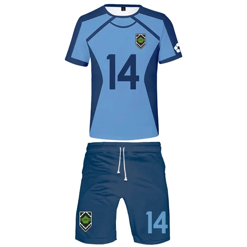 

AA wat Anime Lock Isagi Yoichi Cosplay Blue Jersey Football Sportswear Bachira Meguru Costume Men Shirt Sh2025 New