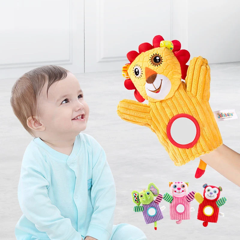 Weiche Fingerpuppen Tier Beruhigende Handpuppe Spielzeug Neugeborene Baby Rassel Interaktives Spielzeug Bildung Klingeln Puppe für 0-1 Jahre