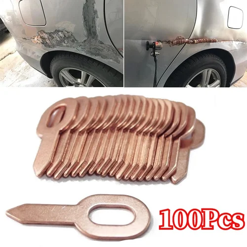 100 unids/lote, arandela recta para tirar de abolladuras, Panel soldador por puntos, lavadora de tracción, consumibles para máquina de soldadura por puntos