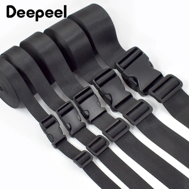 

2Sets Deepeel 20-50mm Nylon Webbing Plastic Release Buckle Tri-Glide Slider Side Clasp Bag Strap Ribbon DIY Sewing Accessories