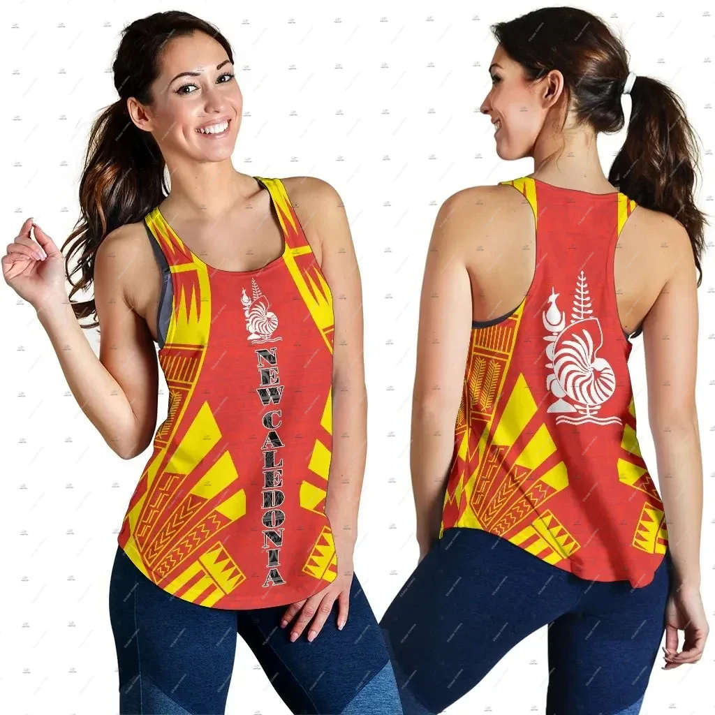 Custom Name New Caledonia French Polynesian Islands Tattoo 3DPrint Harajuku Yoga Women Vest Racerback Tank Fitness Sleeveless X3