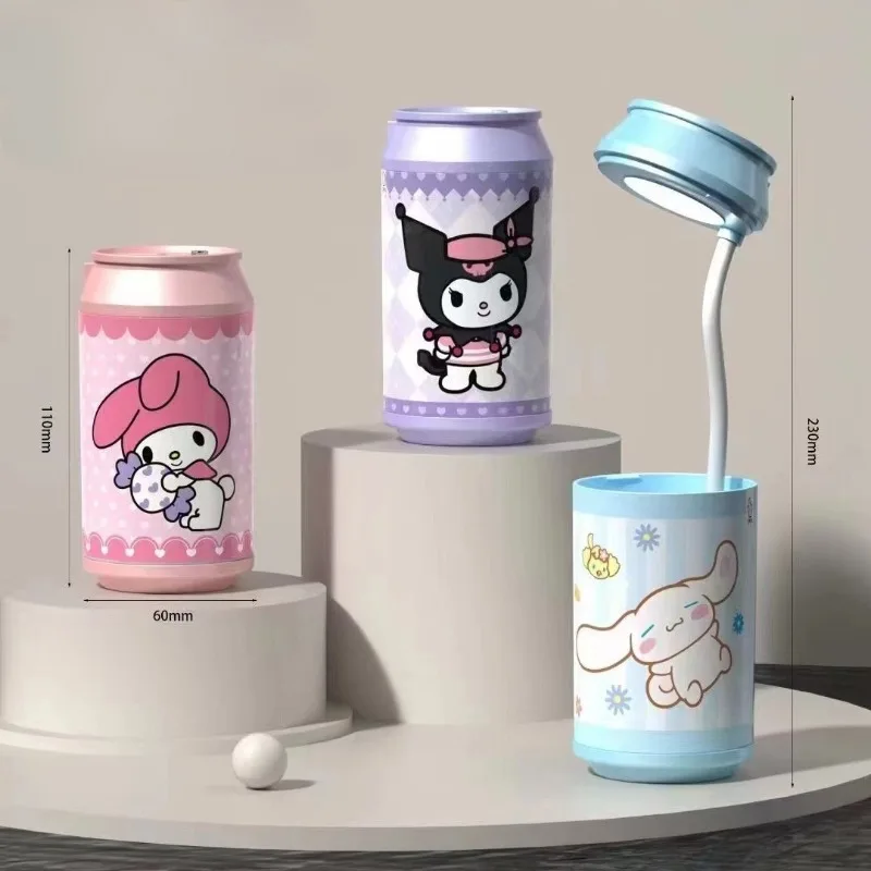 

My Melody Small Desk Lamp Kuromi Cartoon Cute Figure Beverage Bottle Design Cola Soda Telescopic Night Light Desktop Ornament