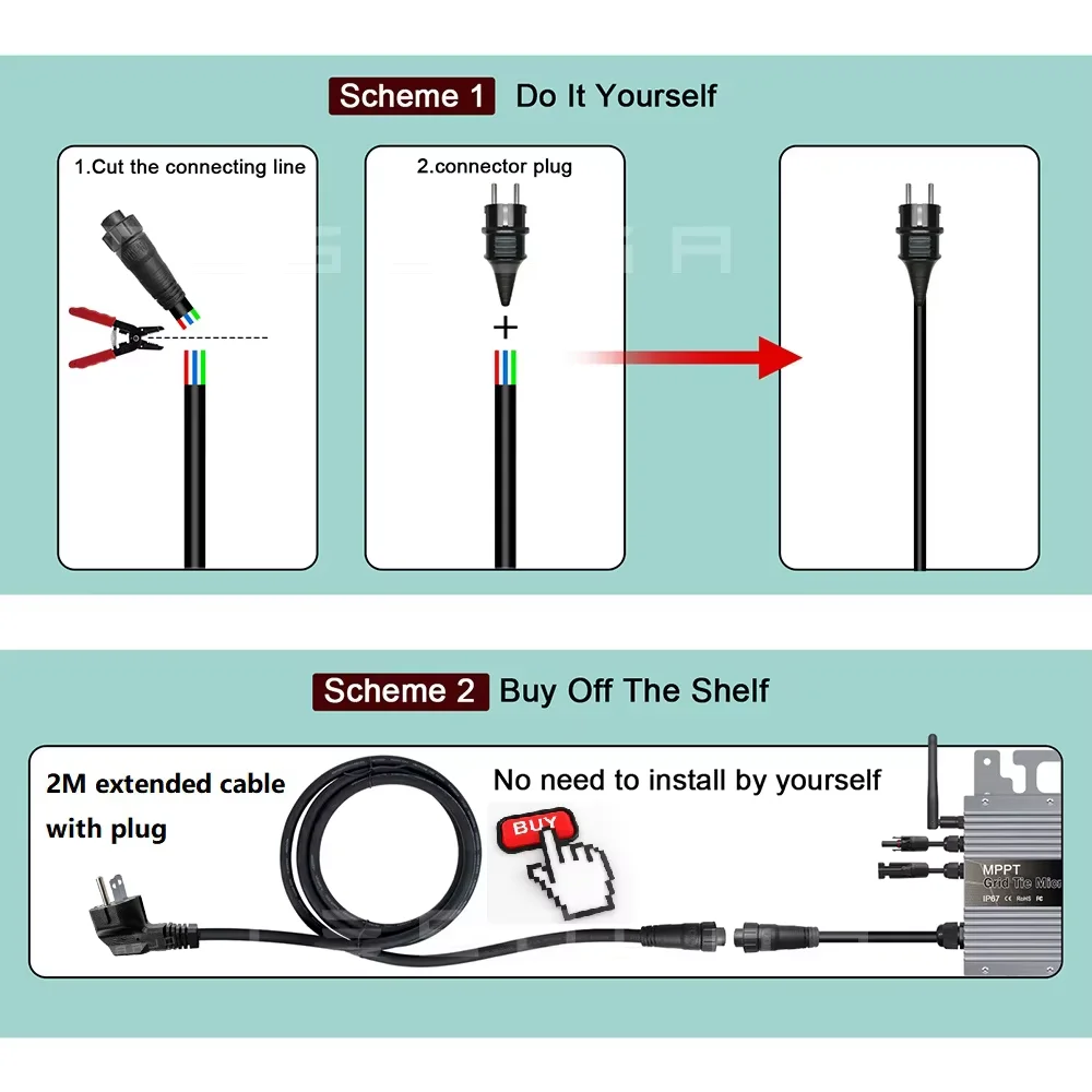 2 Meters AC Power Extension Cable With M19 Connector EU Plug 3 Core Easy To Install High Quality Safer