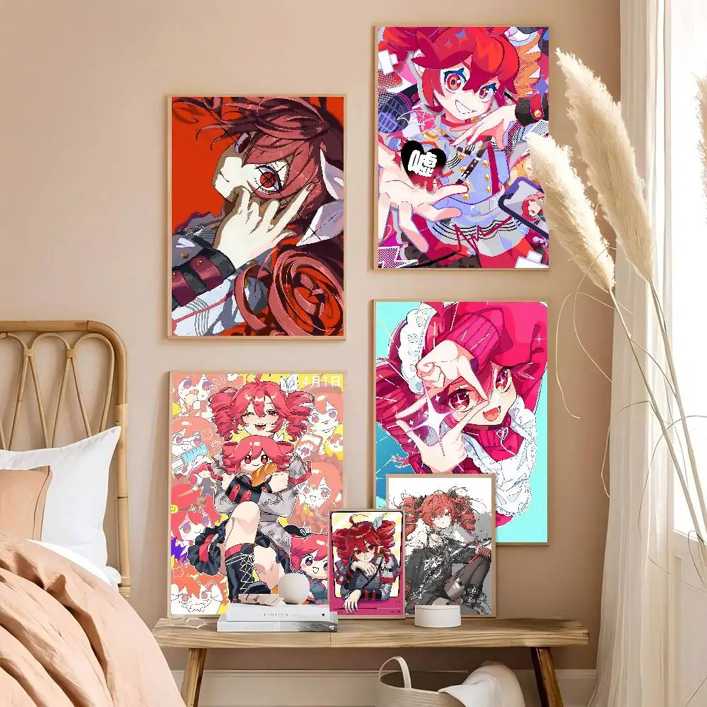 Popular Virtual Singer Kasane Teto Anime Classic Anime Poster Waterproof Paper Sticker Coffee House Bar Room Wall Decor