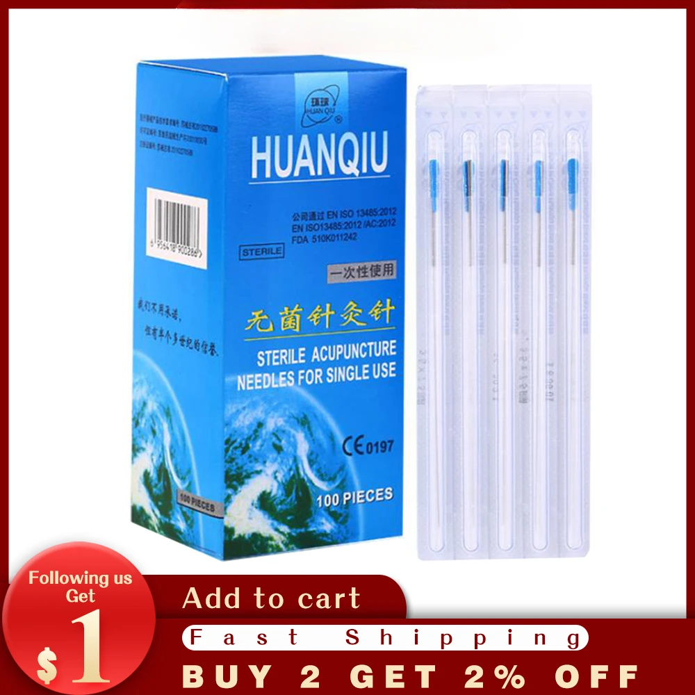 100pcs/box With Tube Acupuncture Needle Disposable Needle Acupuncture Beauty Massage Needle Care care Moxibustion