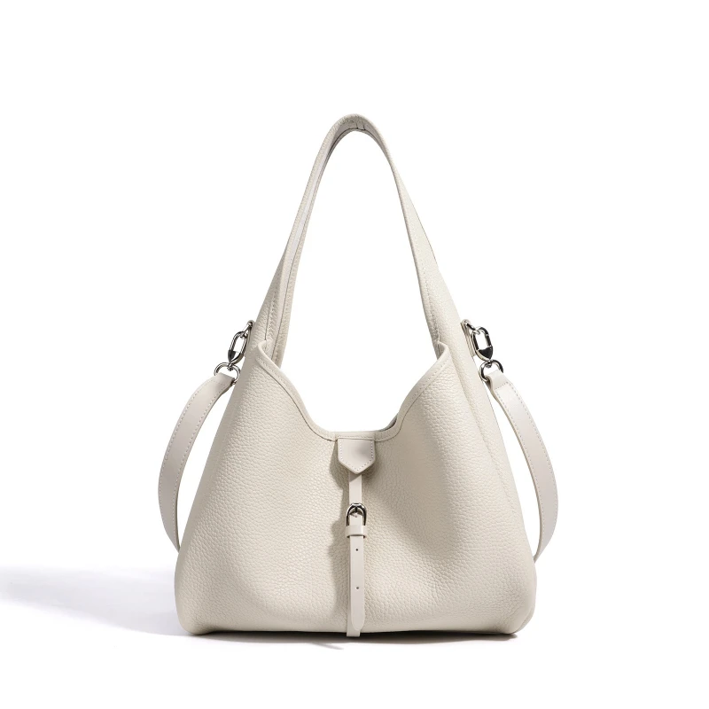 

Classic Genuine Leather Bucket Shoulder Bag Single Handbag Versatile Simple Design Autumn Winter Luxury Composite Tote Bags