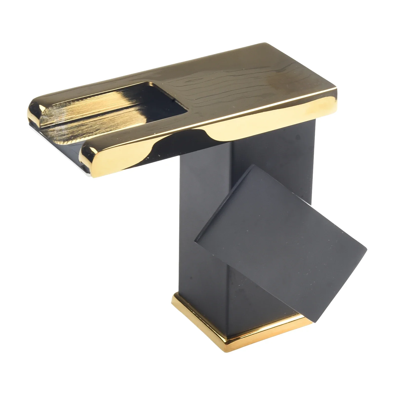 

Светодиодный смеситель-водопад, смеситель из черного золота, смеситель для умывальника, латунный смеситель для холодной и горячей воды, монтируемый на палубе, для смесителя для холодной и горячей воды