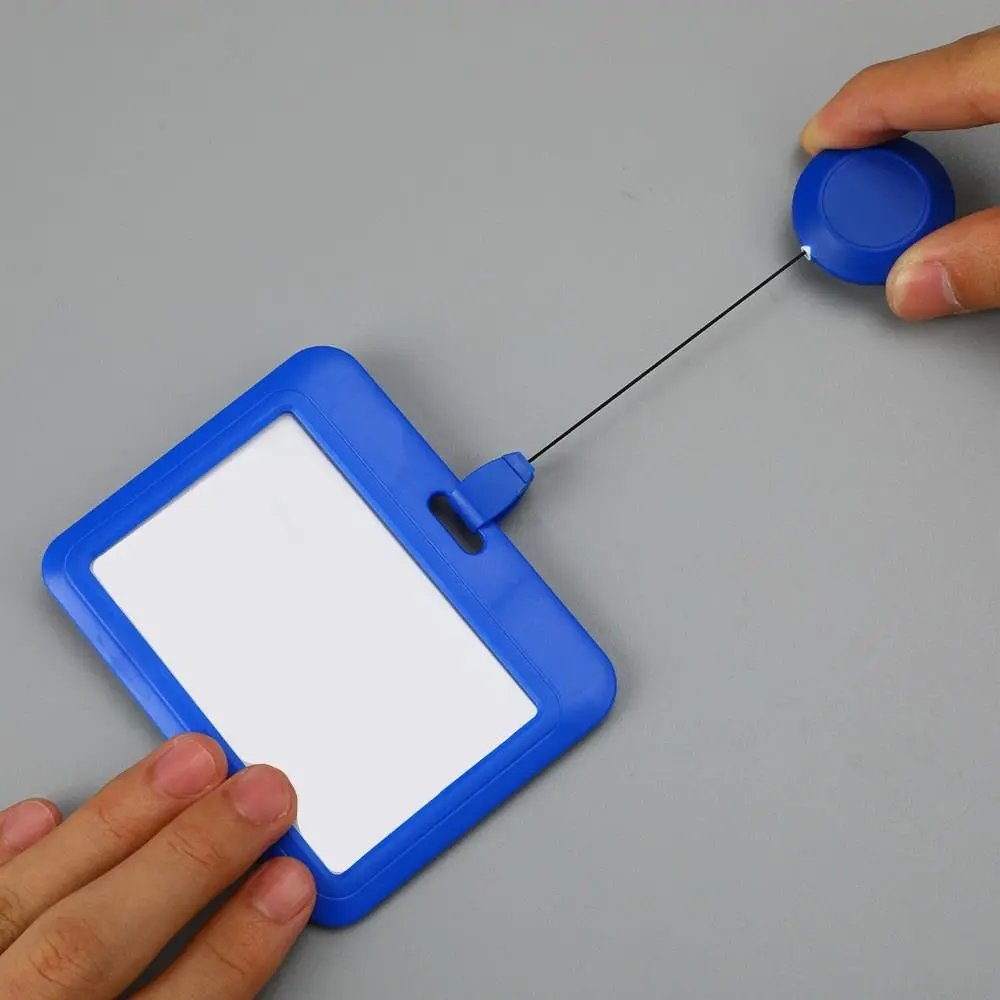 Transparent ID Card Holder Staff Work Bus Card Retractable Card Cover Badge Reel Multicolor Name Badges Holder Credit Card
