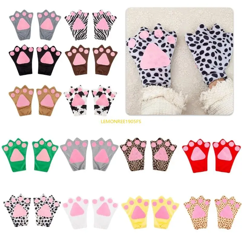 Dxae Kitten Claws Găng tay Trang phục Động vật Phụ kiện cho Halloween Giáng sinh Tiệc Giáng sinh Găng tay cho trẻ và người