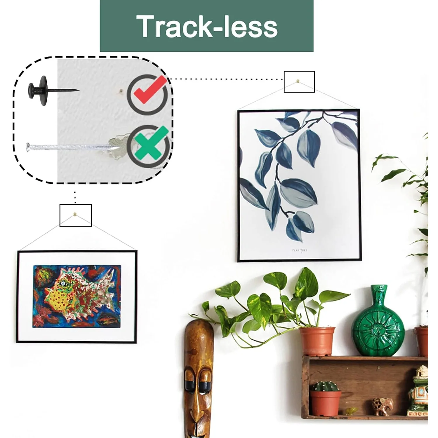 30 thumbtack wall hook, double-ended thumbtack wall hanging