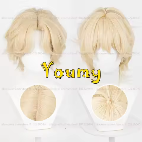Alien Stage Luka Wig Men 30cm Short Scalp Milk Golden Wig Cosplay Anime Cosplay Wig Heat Resistant Synthetic Wigs