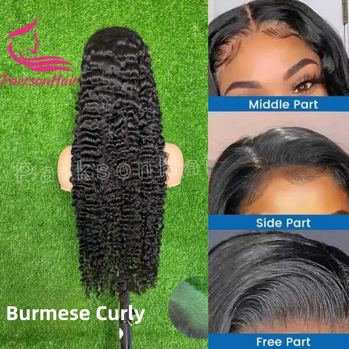Parrucca riccia birmana al 200% Reale HD 13x4 Parrucche anteriori in pizzo per capelli umani per le donne Parrucca frontale in pizzo HD pre-pizzicante brasiliana per le donne