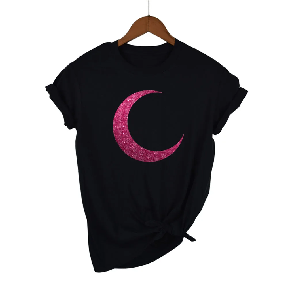 Crescent moon Print Women tshirt Cotton Casual Funny t shirt For Lady Top Tee Hipster Tumblr Drop Ship