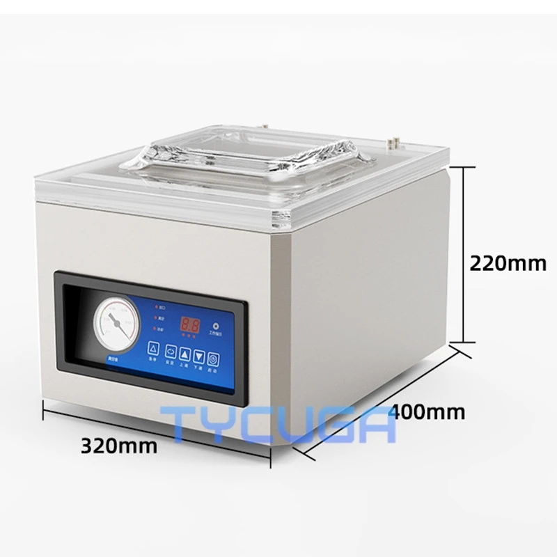 Камерный вакуумный упаковщик 180 Вт, вакуумная упаковочная машина из нержавеющей стали, сухой и влажный порошок, запечатывание пищевых продуктов для домашних продуктов, мяса, маринадов