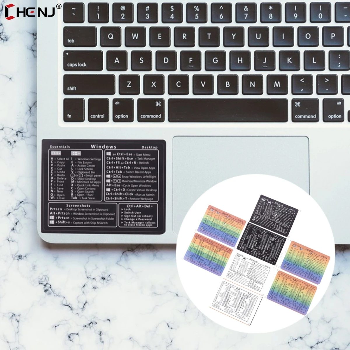 2Pcs Windows/Word Reference Keyboard Computer Shortcut Sticker Adhesive Removable Stickers For Quick Reference Keyboards Guide