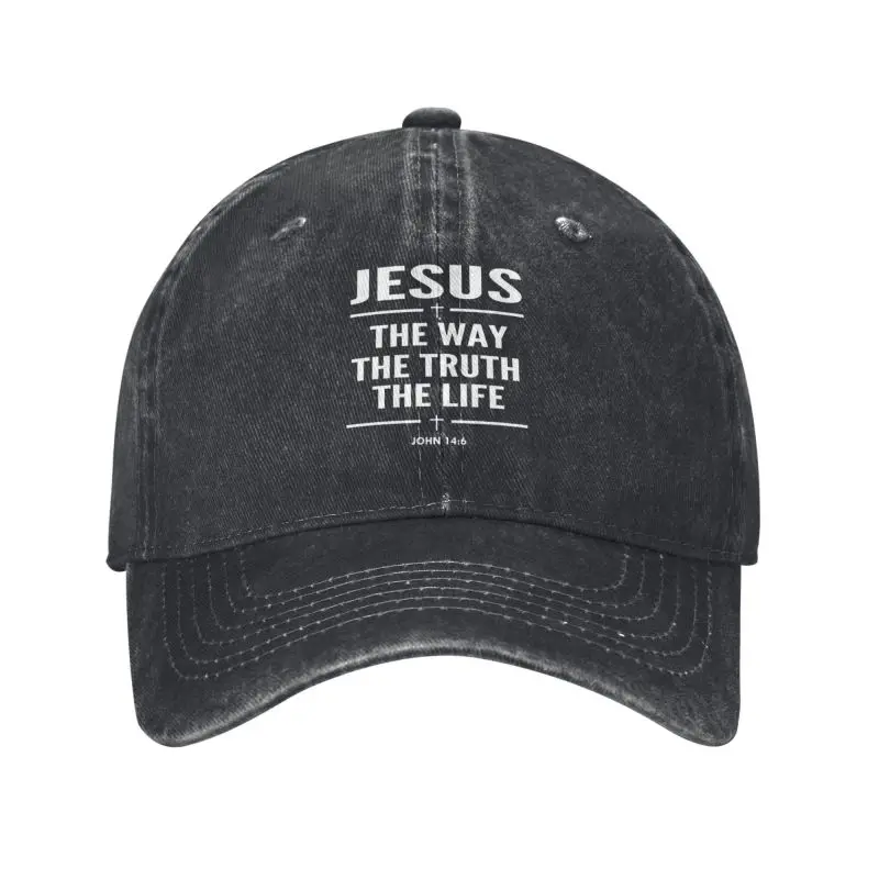 

Custom Cotton Jesus The Way The Truth The Life Baseball Cap Sports Men Women's Adjustable Religion Cross Christian Faith Dad Hat