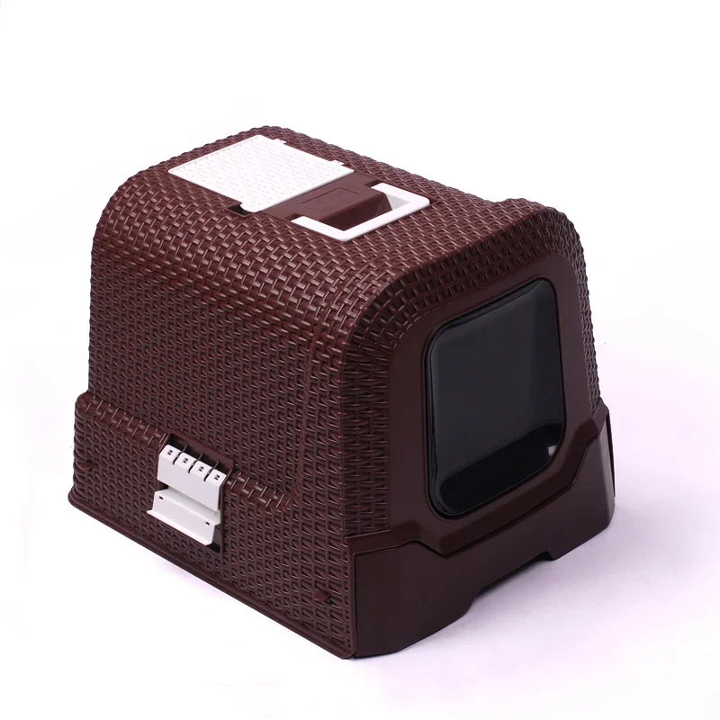 

New Electric Rattan Wind Enclosed Single-layer Drawer Cat Toilet Deodorant Cat Litter Basin Large Space Large Fat Cat Bedpan Pet