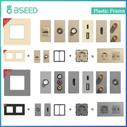 Presa a muro BSEED Internet Cat6 parti telaio in plastica porta di ricarica USB tipo C TV interfaccia HDMI funzione fai da te parte combinazione gratuita