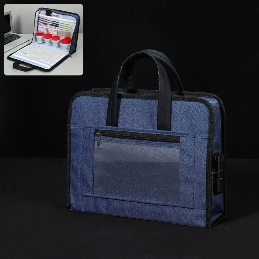 

Portable Travel Luggage Bag Practical Zipper Closure A4 Document File Folder Multilayer 3 Colors Stamp Storage Organizer