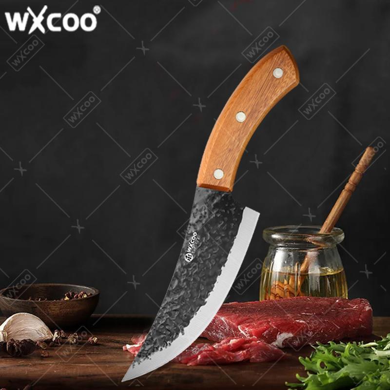  WXCOO Hand Forged Kitchen Knife For Household Cooking Boning Butcher Knife Chef Knife Ergonomic Wooden Handle Meat Cleaver 