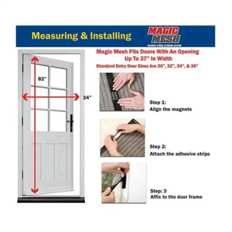 Magnetic Door Curtain Automatic Closing Net Anti Fly Mosquito Net Strengthen Edges Easy Installation Summer Home Textile