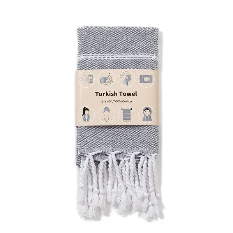 Turkish Cotton Kitchen Towel Nordic Tassel Tea Towel Rectangular Tablecloth Plain Striped Hand Towel Bathroom Accessories Sets
