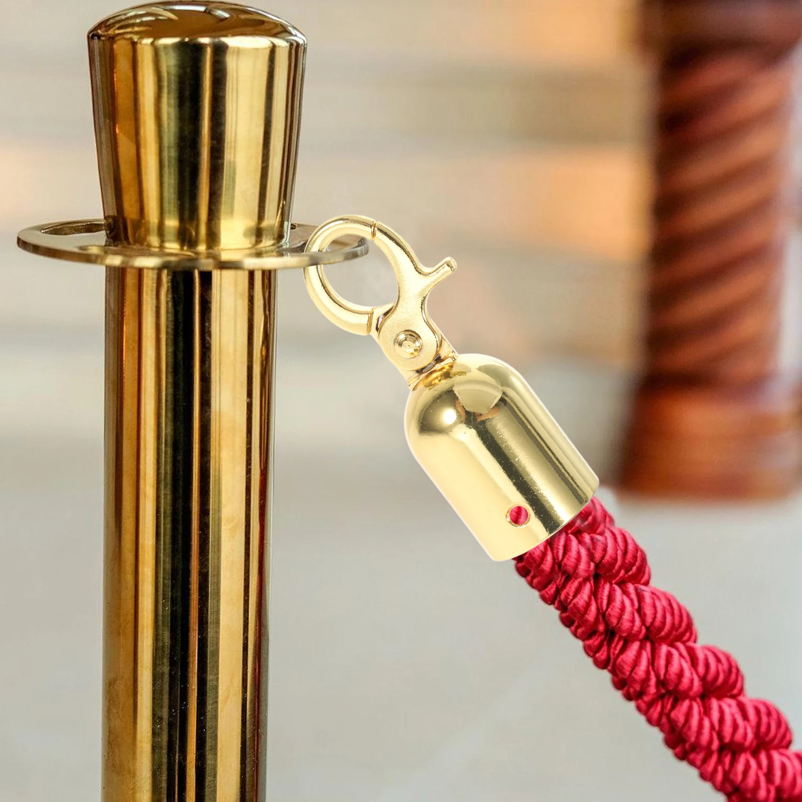 

2pcs Barrier Stanchion Post Queue Barriers Rope Fittings Hooks Lobster Clasp Crowd Control Handrail Fittings Hooks