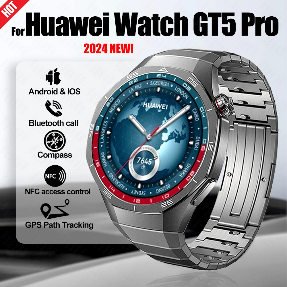 

New For Huawei Watch GT5 Pro Smart Watch HD AMOLED Screen GPS Tracker NFC Bluetooth Call Health Waterproof Smart Watch Men Women