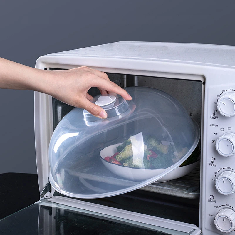 1PC Microwave Heating Insulation Tray Thickened Transparent Splash Proof Cover Plastic Insulation Vegetable Cover